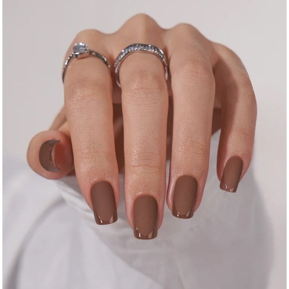 BTArtboxNails BROWNcolor – Press-On Square Nails – Soft Gel – Reusable – New - Picture 2 of 3